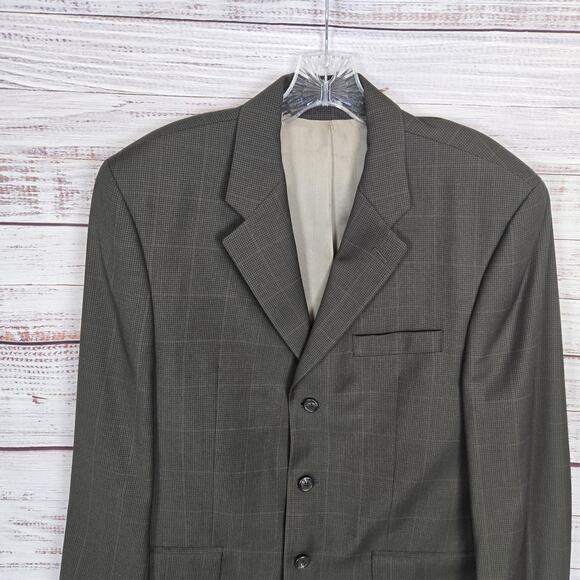 Ralph Lauren Blazer Mens 40 Medium Brown Plaid Wool Cashmere Two Button Jacket - Picture 4 of 16